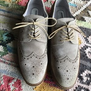 Kenneth Cole Taupe Suede Dress Shoes